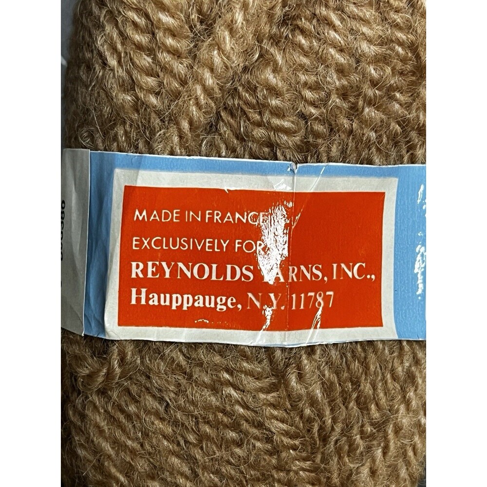 Reynolds Poemes Welcomme Wool Yarn France Brown Tan Lot Of 6 Skein NOS - Picture 12 of 15